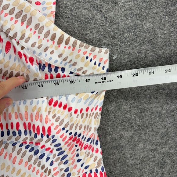 Zoda Dress Women 14 White Striped Sheath Midi Zipper Sleeveless V-Neck Cotton - Picture 3 of 7